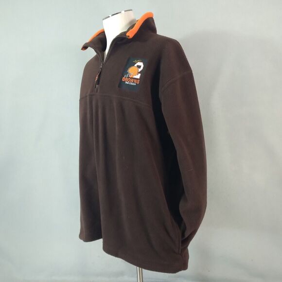 Cleveland Browns fleece sweater men's XL extra large brown pullover 1/4 zip NEW - Picture 8 of 16